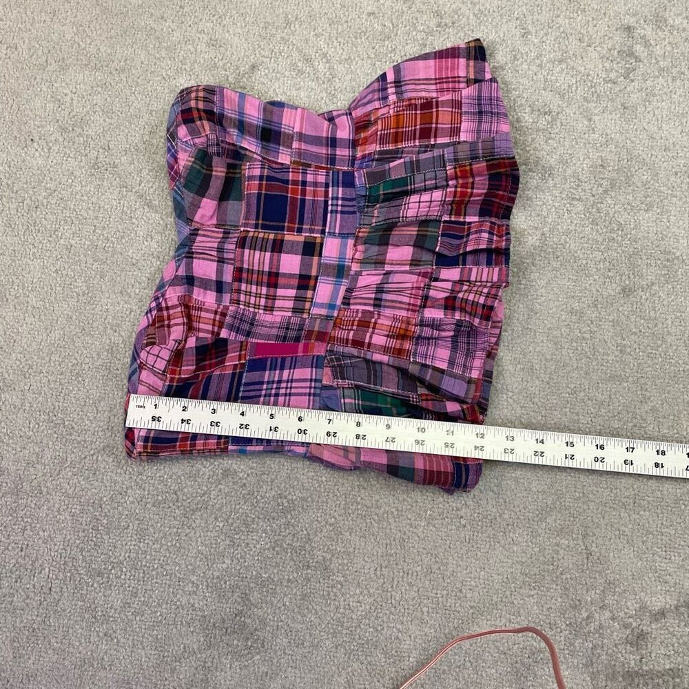 Free People Pink Plaid Strapless Peplum Top - Picture 4 of 5
